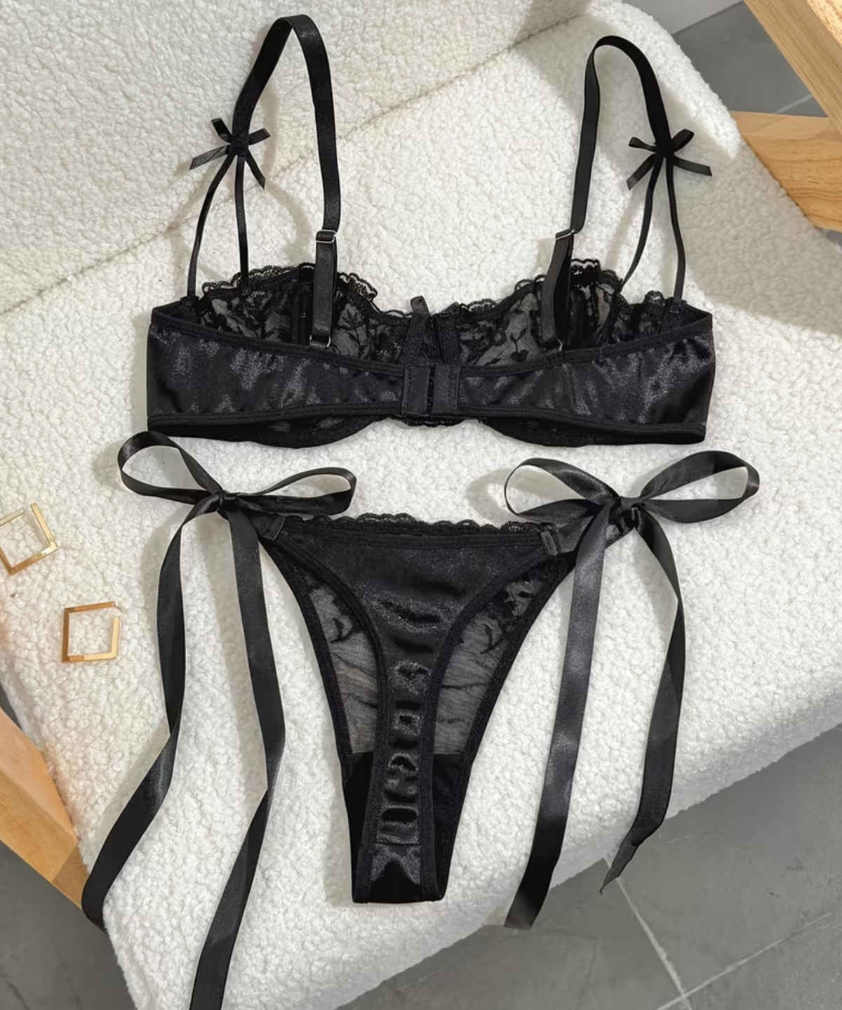 Tie-Up Sequin Lingerie Set