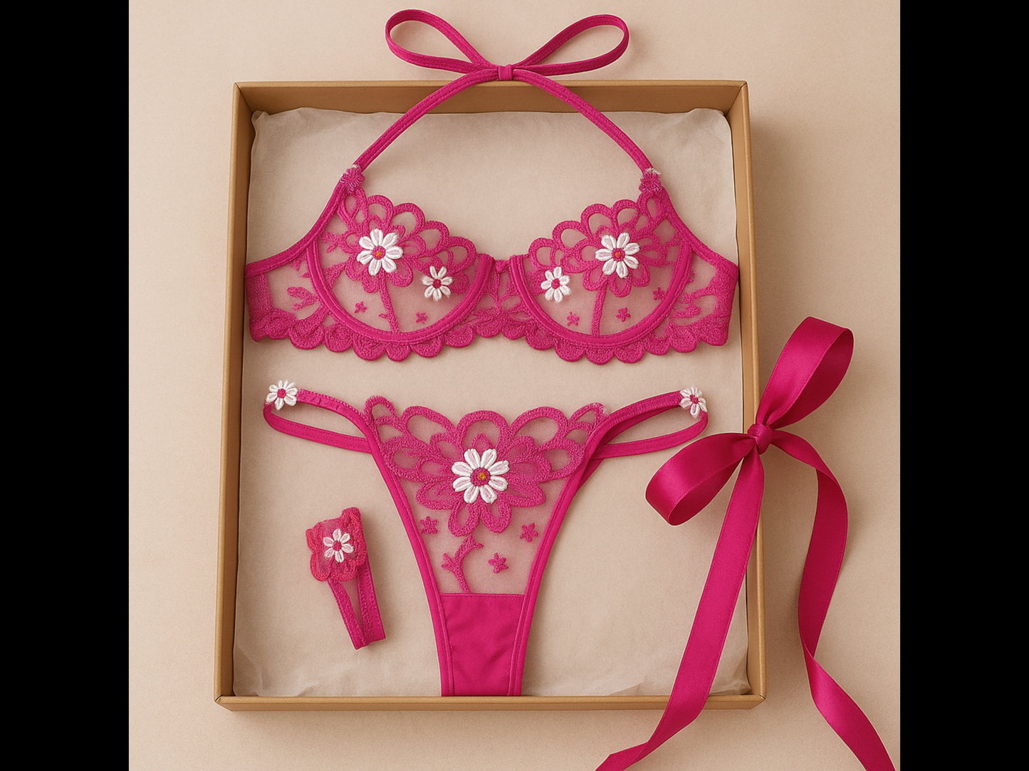 Stunning hot pink lingerie set