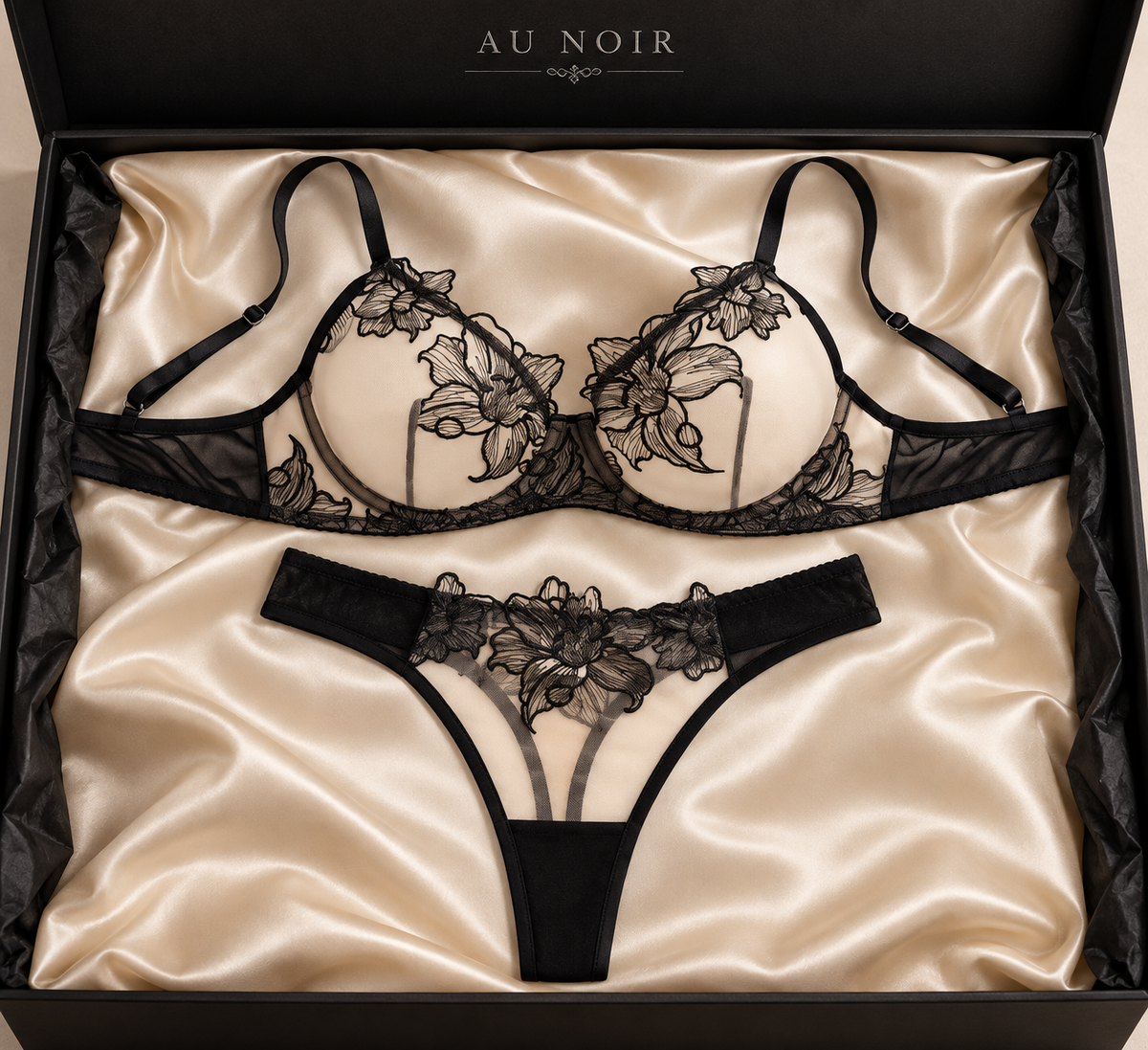 Smoky Sheer Underwired Bra & Apex Thong Set