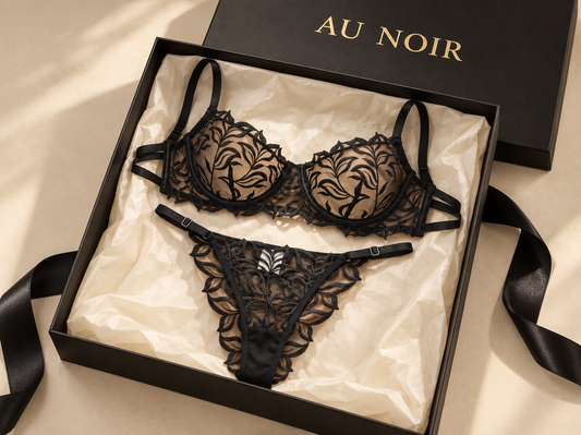 Black Bra & Knickers Set – 40C / Size 16 (XXL)