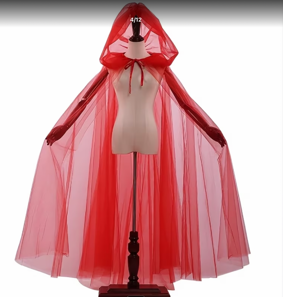 Red halloween or Christmas cape and mask