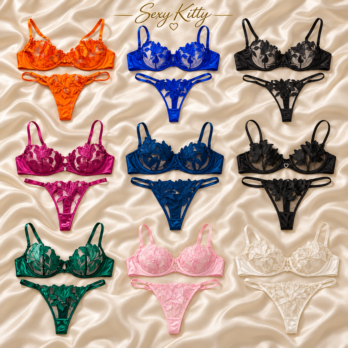 Non-Padded Underwired Bra & Adjustable Apex Thong Set