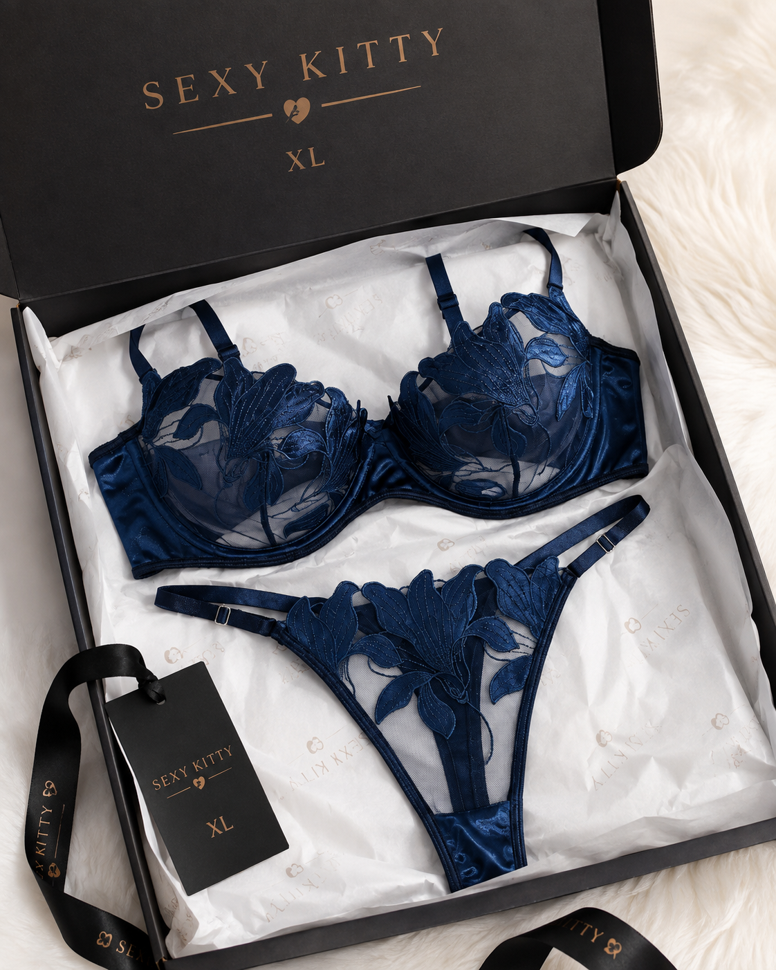 Non-Padded Underwired Bra & Adjustable Apex Thong Set