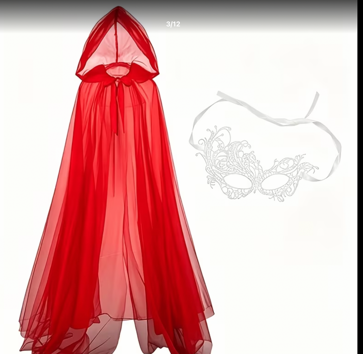 Red halloween or Christmas cape and mask