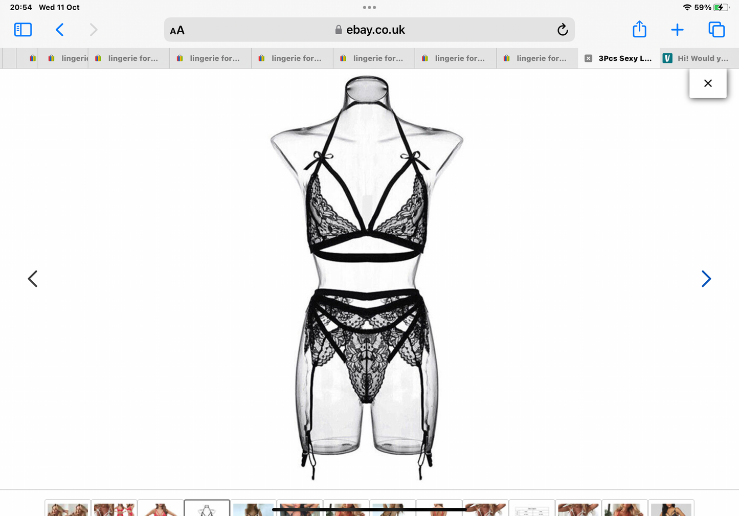 Three piece lingerie set