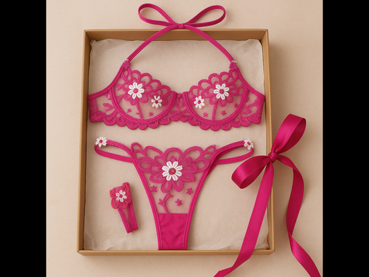 Stunning hot pink lingerie set